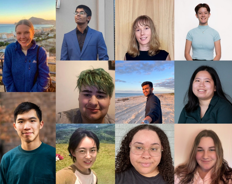 A collage of 11 young people the 