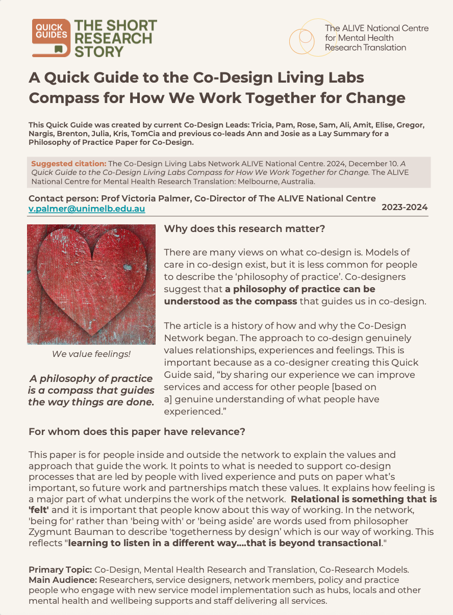 A Quick Guide to the Co-Design Living Labs Compass for How We Work Together for Change