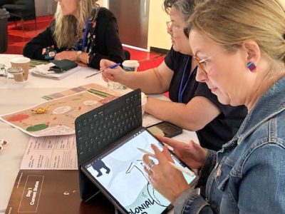 Deb drawing Andrea Amanda