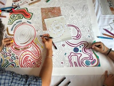 Dennis Goulding canvas more colour 2 people